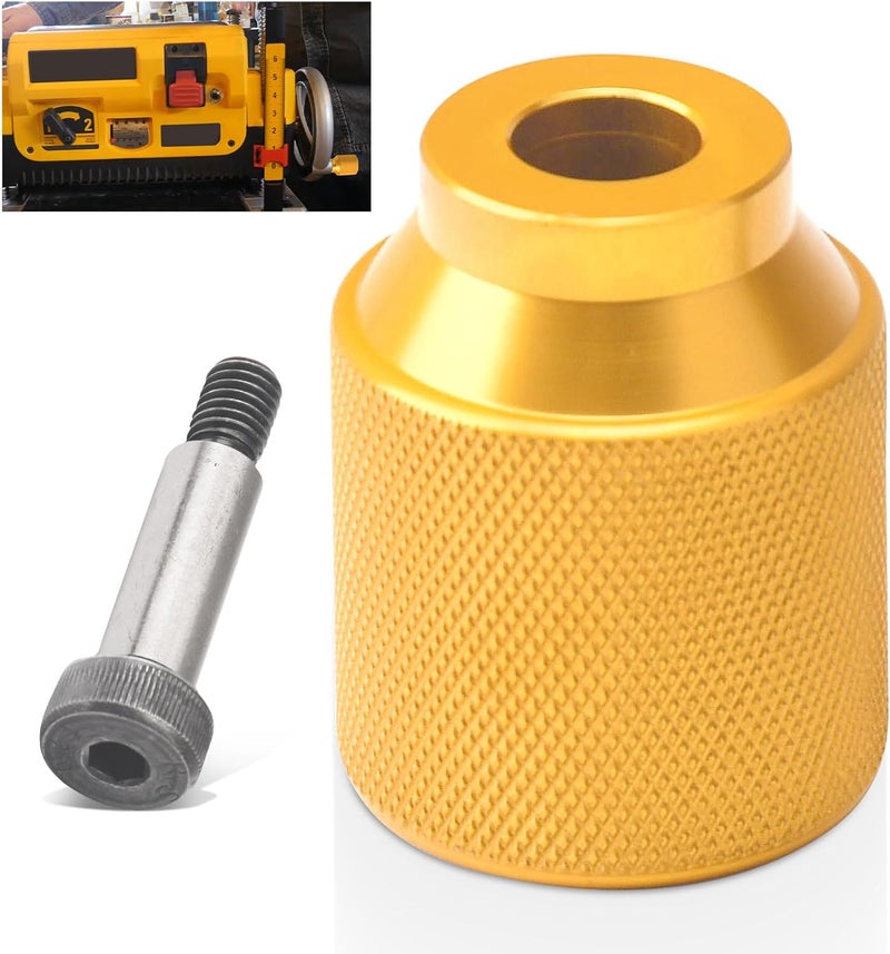 ZHONGXIA Upgrade Aluminum Alloy Stubby Knob Compatible With Dewalt DW735 Planer Stubby Knob, DW735X Planer (Yellow) - Image 1